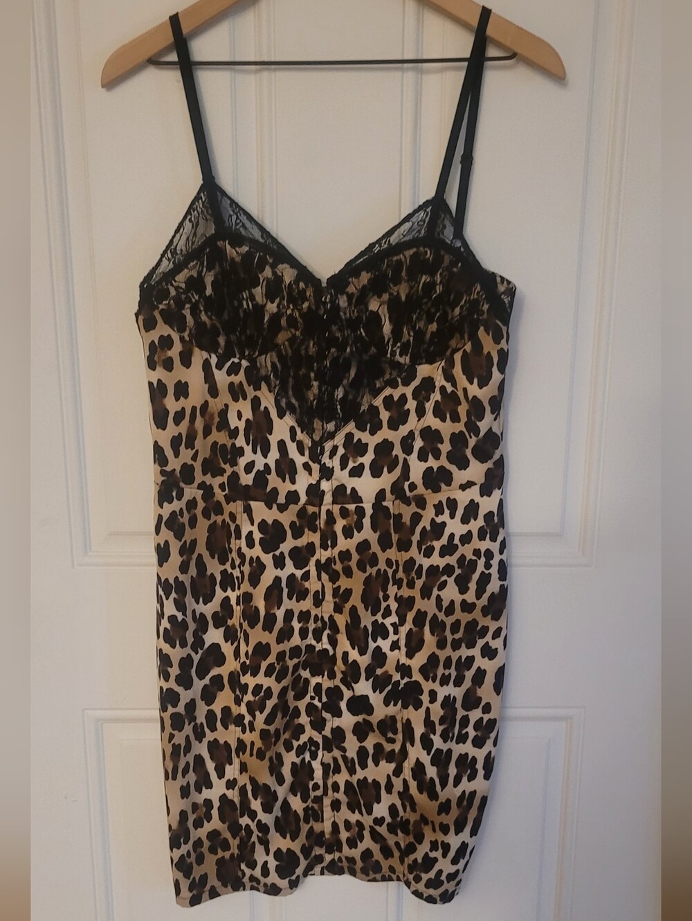 Bebe Lace & Leopard Print Dress Size XL